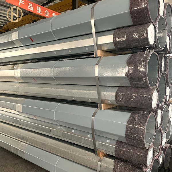 12M 40ft Galvanized Tubular Steel Transmission Pole 800daN 8KN ASTM 572