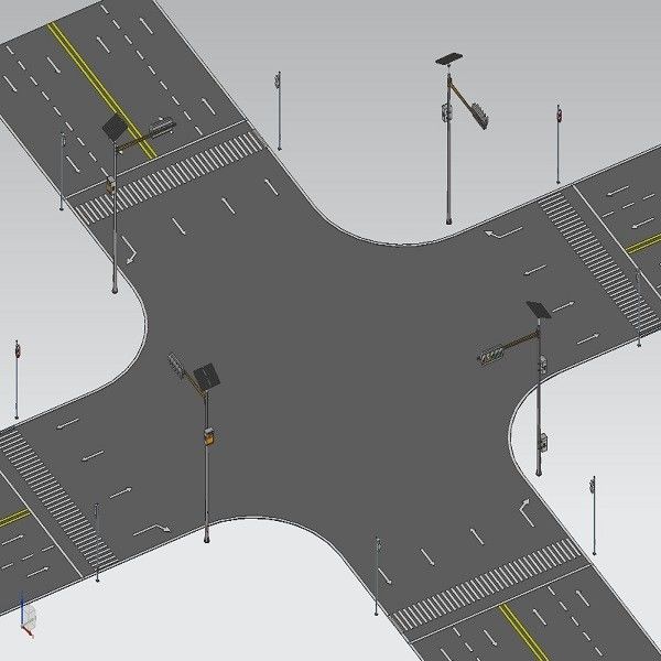 6M X 8M Steel Traffic Light Pole Traffic Signal Pole With ISO 9001