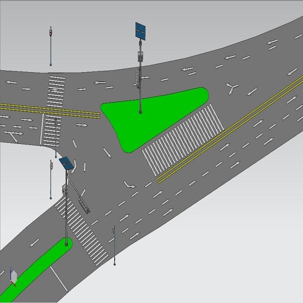 Polygonal Shape Traffic Light Pole 6M X 12M Signal Light Pole With Arm